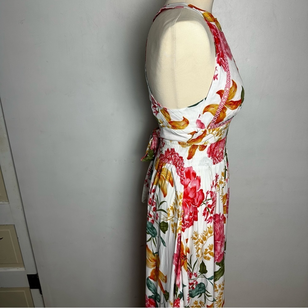 Abel The Label Floral Maxi Dress Women's Size Small Halter Pink Anthropologie - Picture 3 of 11